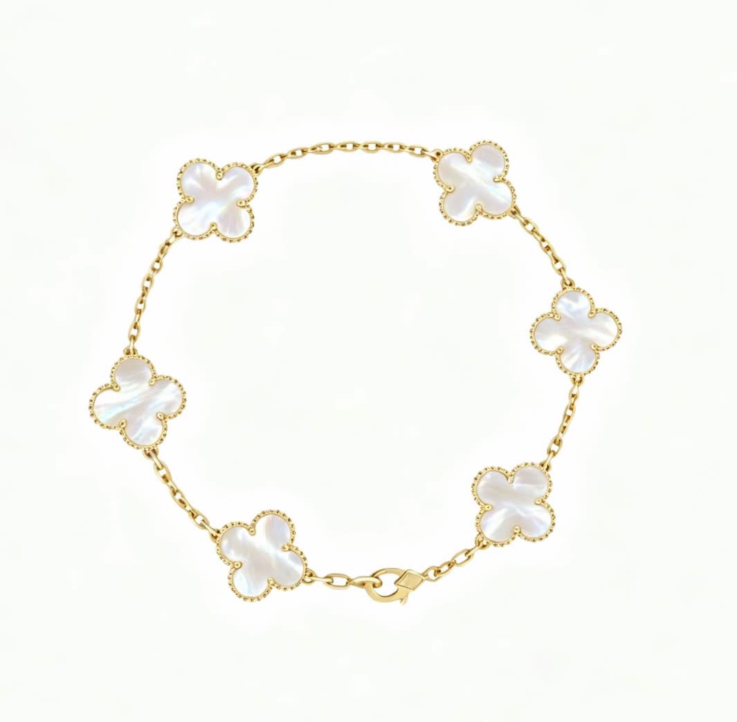 Van Cleef & Arpels Alhambra Gold Bracelet with Mother-of-Pearl